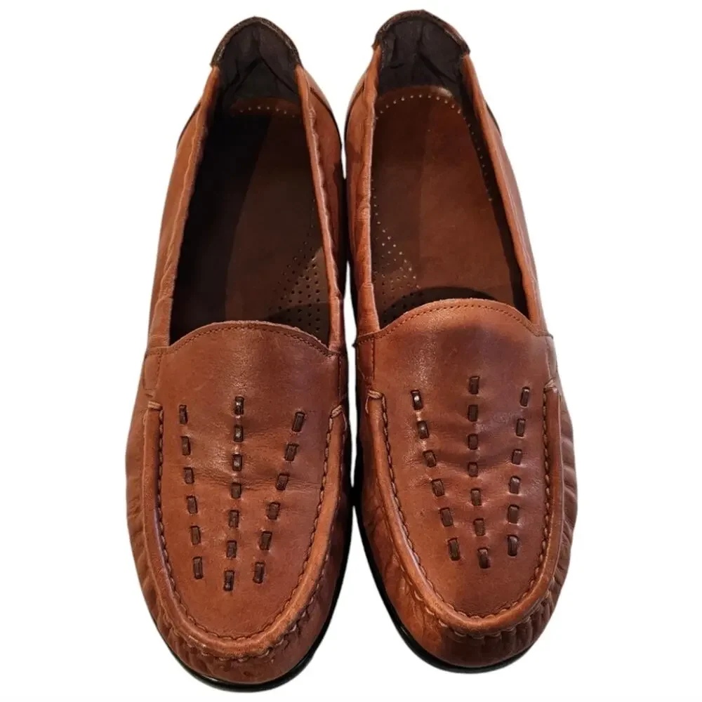 SAS Tripad Comfort Footbed Women's Brown Weave Leather Loafers Size 7.5 M